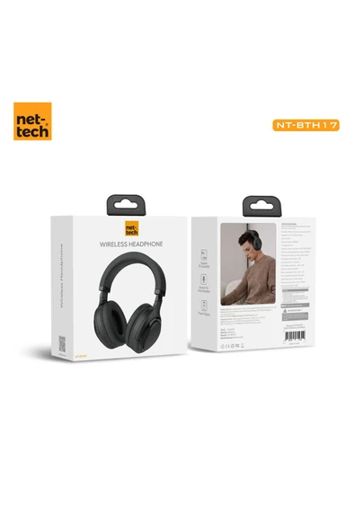 Nettech Nt-bth17 Kablosuz Kulak Üstü Bluetooth Kulaklık - Siyah - 3