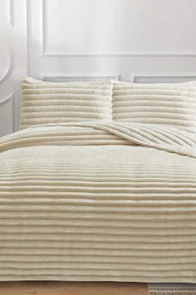 Eterna Peluş Tek Kişilik 180x240 Cm Yatak Örtüsü Bej ürün görseli