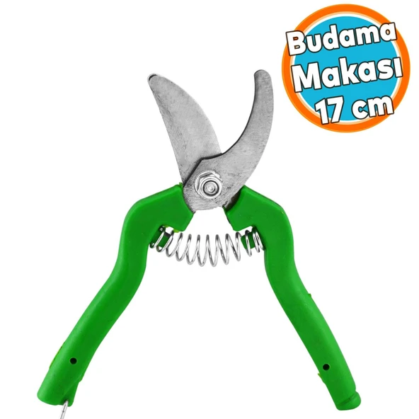 Bağ Makası 17 cm Bahçe Bitki Çiçek Gül Ağaç Üzüm Filiz Çubuk Çıbık Dal Budama Kesme Bıçkı Makas