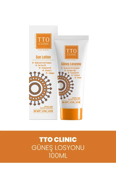 TTO Clinic Akneli ve Rozalı Ciltler için 100 ml 50 Faktör Güneş Losyonu