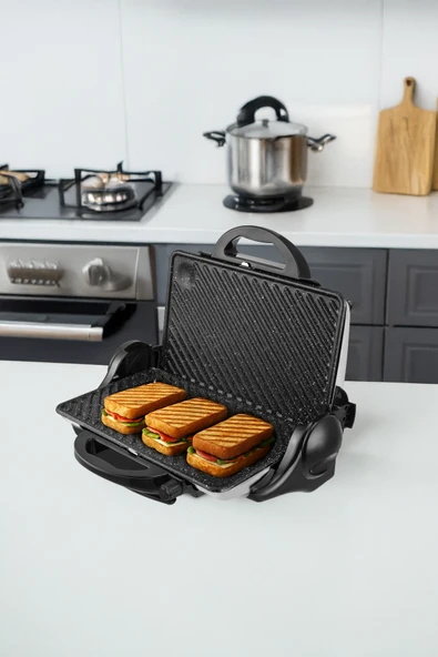 Awox Orion Tost Ve Izgara Makinesi 180 Derece Açılabilir 1800w Antrasit