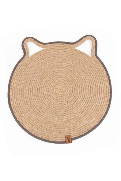 Jüt Kulaklı Yuvarlak Kedi Köpek Mama\Yatakönü Paspası, Hasır Kedi Matı 40*40 cm - 3