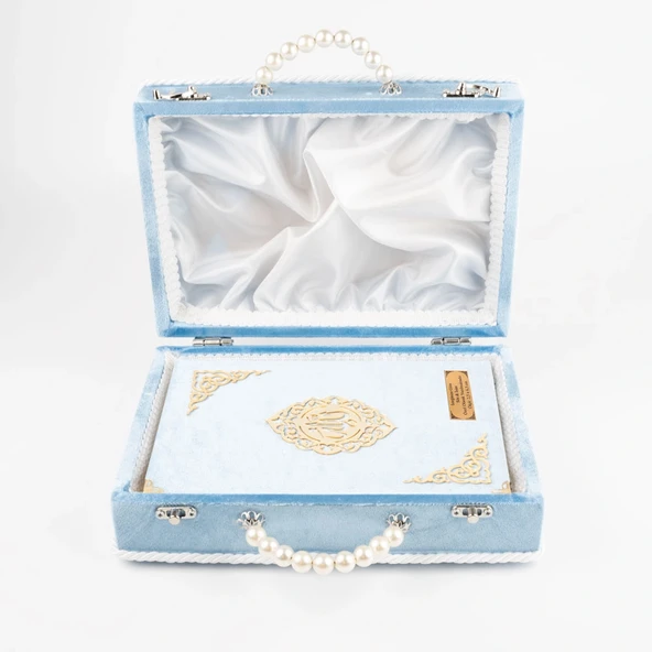 Çeyizlik Kutu Raşel Hediyelik Kuran (Orta Boy, Mavi) - Resim 2