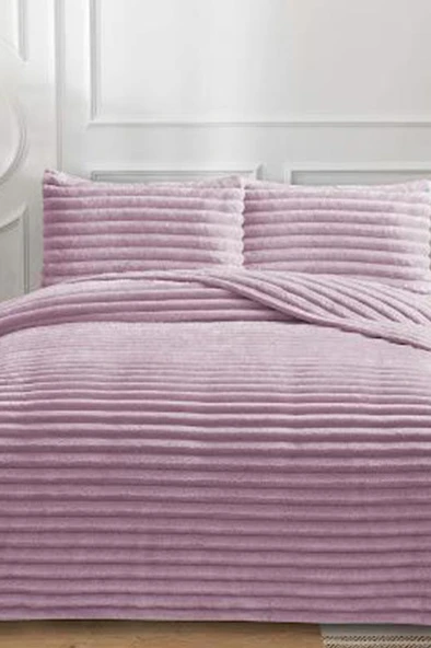 Eterna Peluş Çift Kişilik 230x250 Cm Yatak Örtüsü Lila ürün görseli
