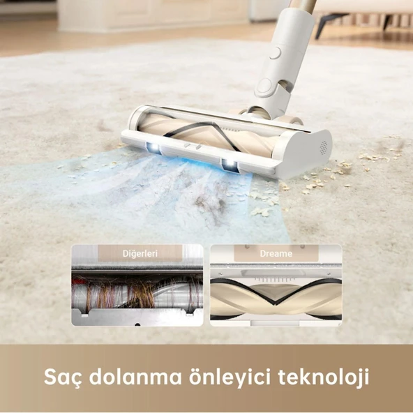 Dreame R10 Led Işık Dikey Şarjlı Süpürge Beyaz - 4