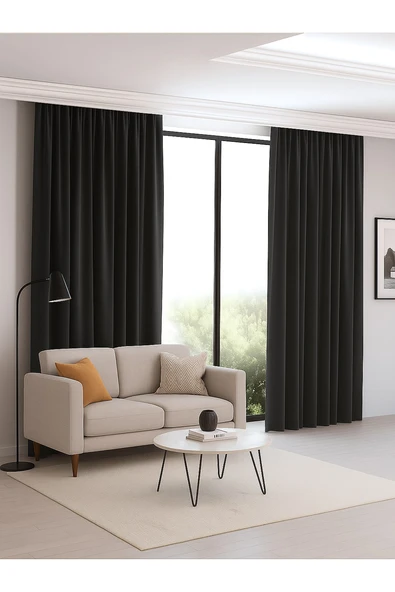 Düz Renk Fon Perde 2 Parça 145cm x 245cm - 5