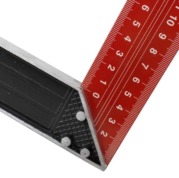 200 mm 20 cm Alüminyum Marangoz Gönye Metal Gövde Açılı Ölçüm Cetveli Ahşap İnşaat Hassas Gönye - 4