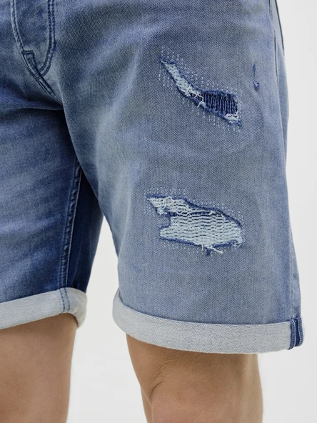 JACK JONES Erkek Yırtık Desenli Kot Şort 12269607 - 4