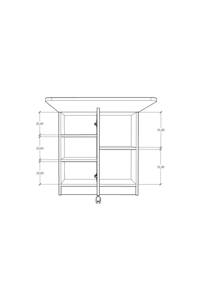 Asra Trend MDF Katlanır Mutfak Yemek Çalışma Masası, Beyaz-Afrika Ceviz, 93×75×70 cm, KM-20 - Resim 5