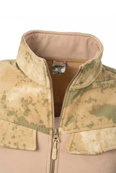 KARCAMP 301-1 Model Cep Kapaklı Unisex Softshell Polar Mont Ceket - 3