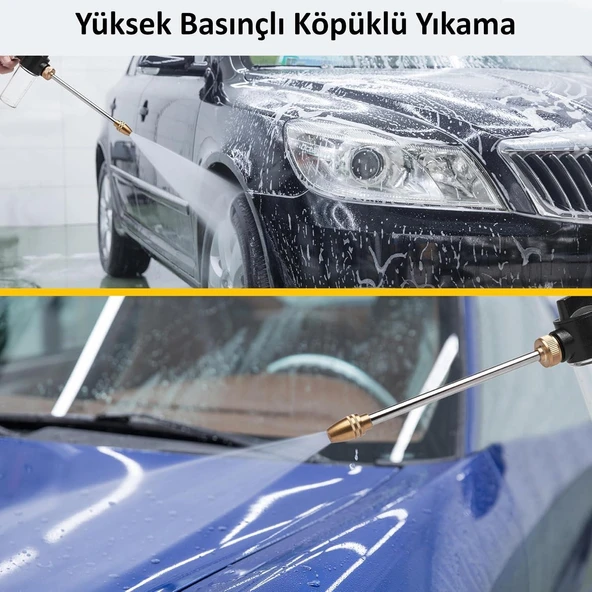 Valkyrie Yüksek Basınçlı Hazneli Köpüklü Araç Oto Yıkama Bahçe Sulama İlaçlama Su Tabancası Ayarlanabilir Başlık Deterjan İlaç Hazneli - 6