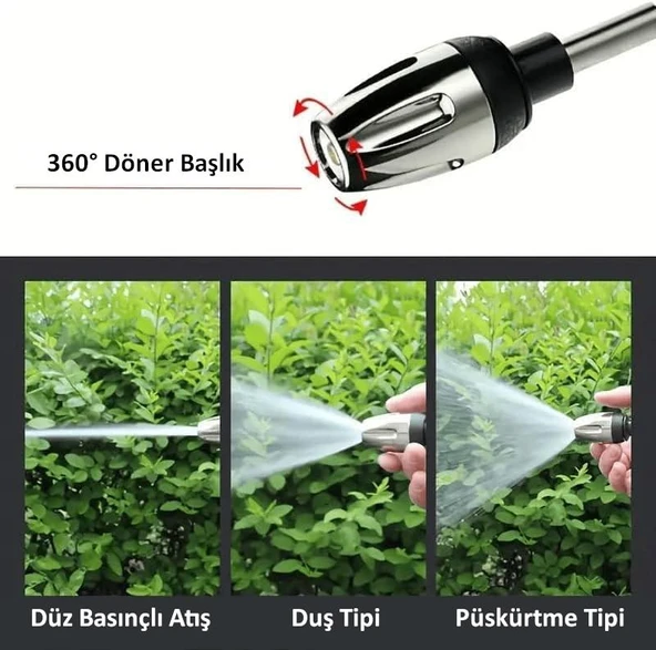 Valkyrie Yüksek Basınçlı Hazneli Köpüklü Araç Oto Yıkama Bahçe Sulama İlaçlama Su Tabancası Ayarlanabilir Başlık Deterjan İlaç Hazneli - 3