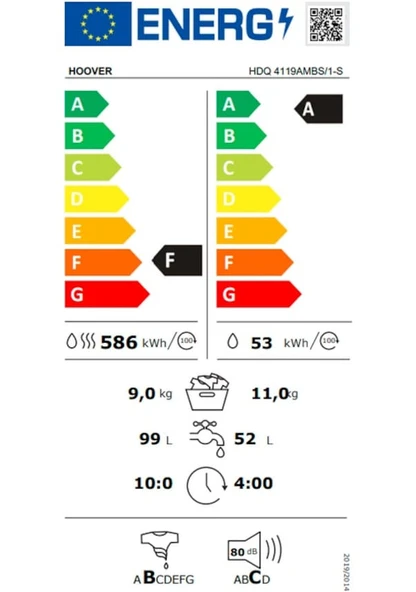 Hoover HDQ 4119AMBS/1-S 1400 Devir 11 kg / 9 kg Kurutmalı Çamaşır Makinesi - 4