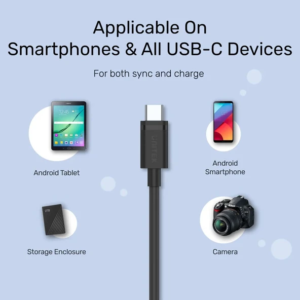 UNITEK USB3.0 TYPE-C TO USB-A ŞARJ KABLOSU 1.5MT 5GBPS (C14103BK-1.5M) - 5