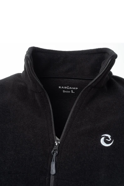 KARCAMP 361 MODEL LOGOLU SİYAH 5 CEPLİ POLAR MONT - 5