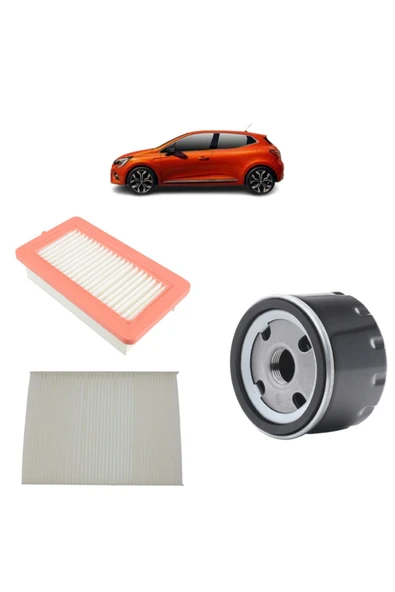 Renault Clio 5 3lü Filtre Bakım Seti 1.0 Sce 2019 Sonrası Kit1128a