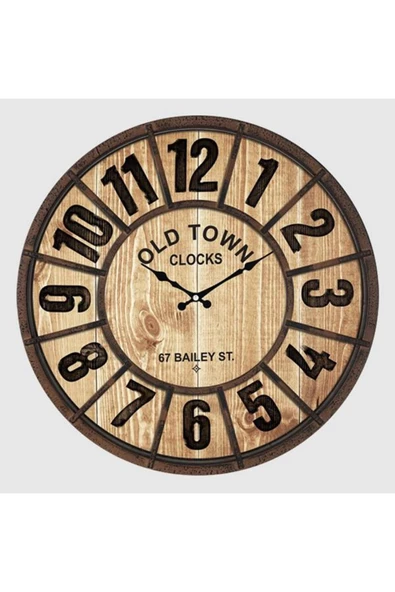 Galaxy DUVAR SAATİ DIŞ KENAR KAHVERENGİ İÇİ KAHVE 50CM DEKORATİF EKSİTME MDF KADRAN MET