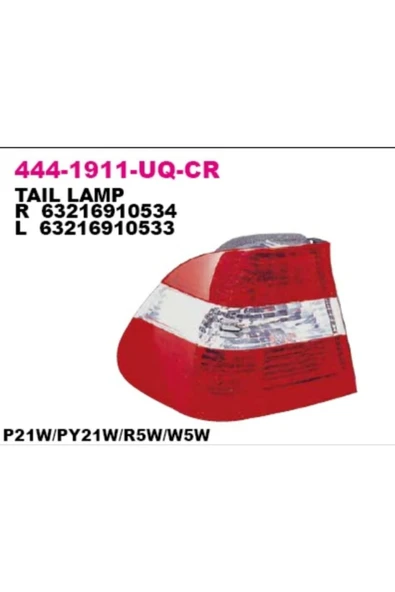 444-1911r-uq-cr Stop Lambası Sağ Dış Bmw E46 02-05 - 3