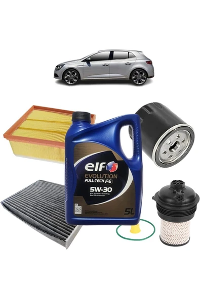 OEM Mais Renault Megane 4 4Plus Karbon Filtre Bakım Seti 1.5 Dci Evolution Yağlı 2015 Sonrası KİT1120H ürün görseli