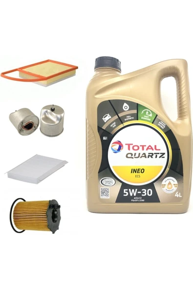 OEM Partner Tepee 1.6 Dizel Yağ Bakım Seti + Total Quartz Ineo Ecs 5W-30 Partiküllü Motor Yağı 4 L ürün görseli