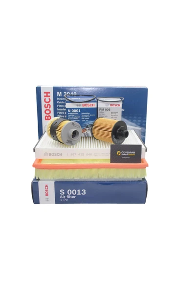 Bosch Opel Astra H 1.3 Dizel Motor Bakım Filtre Seti (Pimli Tip Yağ Filtresi) Bosch Marka ürün görseli