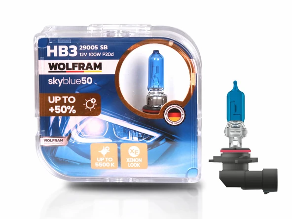 HB3 Halojen Ampul Sky Blue Beyaz Işık 12V 100W - 2