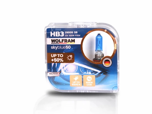 HB3 Halojen Ampul Sky Blue Beyaz Işık 12V 100W - 3
