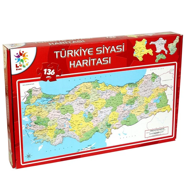 Türkiye Siyasi Haritası 123 Parça Puzzle
