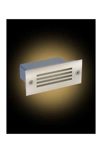 Krom Kasa 3 Watt, Elektrikle Çalışır, İç ve Dış Mekan Nemli Alan Sensörsüz Merdiven Led 3200 Kelvin - Resim 3