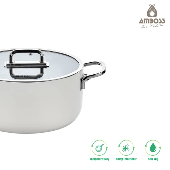 Sera Nova Mix 7 Parça Seramik Tencere Tava Sahan Seti Beyaz - Resim 2