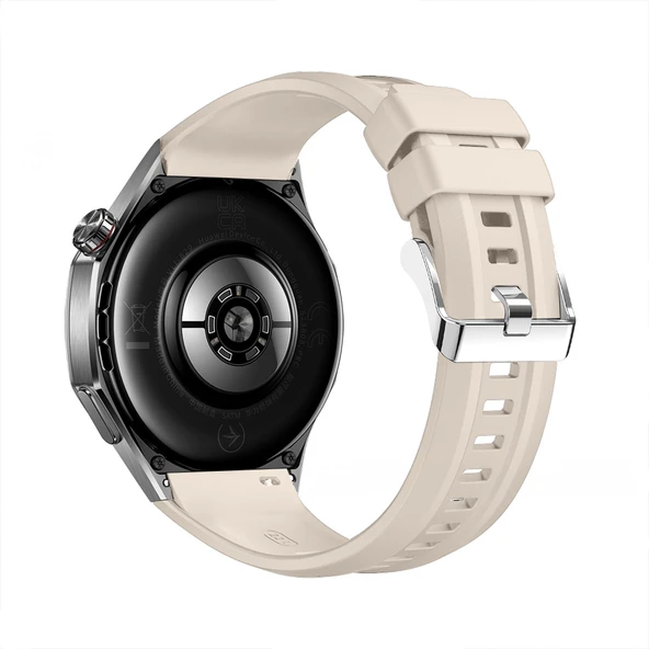 Huawei Watch Gt5 Pro 46mm İle Tam Uyumlu Kordon Metal Tokalı Yumuşak Silikon Kordon Kayış  Starlight - Resim 2