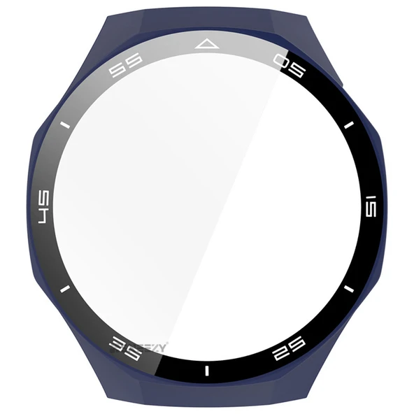 Huawei Watch GT5 Pro 46mm Kasa Uyumlu Kılıf Sert PC Kasa ve Ekran Koruyucu Kılıf  Lacivert - 4
