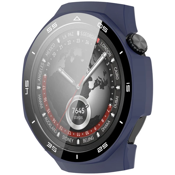 Huawei Watch GT5 Pro 46mm Kasa Uyumlu Kılıf Sert PC Kasa ve Ekran Koruyucu Kılıf  Lacivert - 2