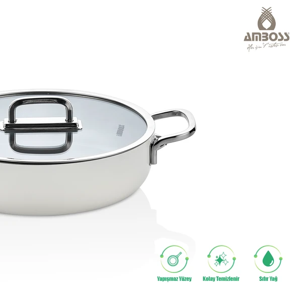 Sera Nova Mix 7 Parça Seramik Tencere Tava Sahan Seti Beyaz - Resim 5