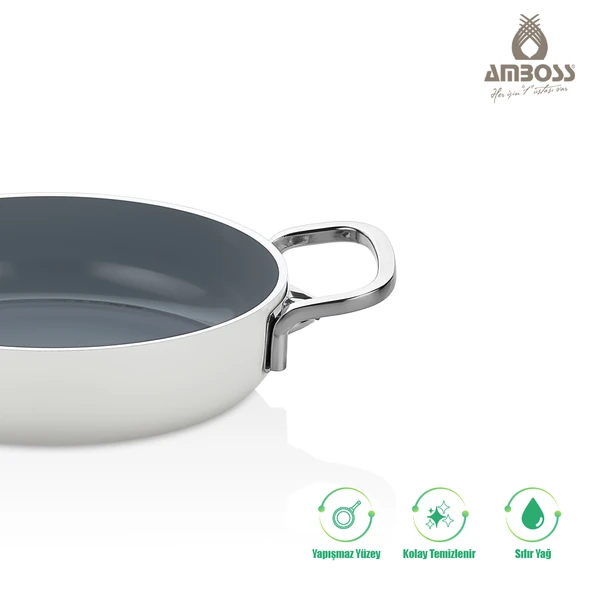 Sera Nova Mix 7 Parça Seramik Tencere Tava Sahan Seti Beyaz - Resim 3