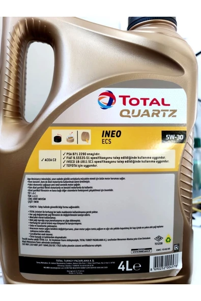 Peugeot 2008 1.6 Dizel Yağ Bakım Ful Set Quartz Ineo Ecs 5w30 4lt Dpf Li Motor Yağ - 7
