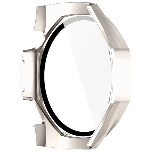 Huawei Watch GT5 Pro 46mm Kasa Uyumlu Kılıf Sert PC Kasa ve Ekran Koruyucu Kılıf  Starlight - Resim 5
