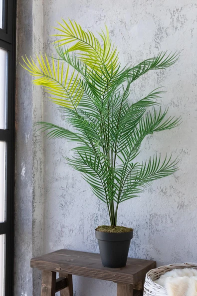 Güleç Yapay Çiçek Yapay Ağaç Areka Ağacı Palmiye Ağacı Salon Bitkisi Yapay Areka 130 Cm 20 Yaprak - - 2