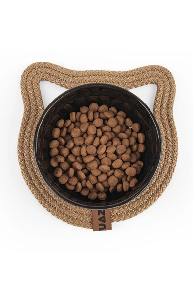 Küçük Boy Yuvarlak Jüt Kedi Köpek Mama Paspası, Hasır Evcil Hayvan Matı, Çok Amaçlı Altlık 17*17 cm - 6