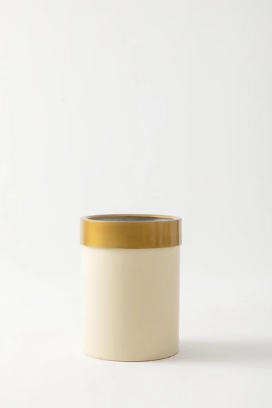 Güleç Yapay Çiçek Metal Saksı Kem (Gold Bilezikli) 25*30