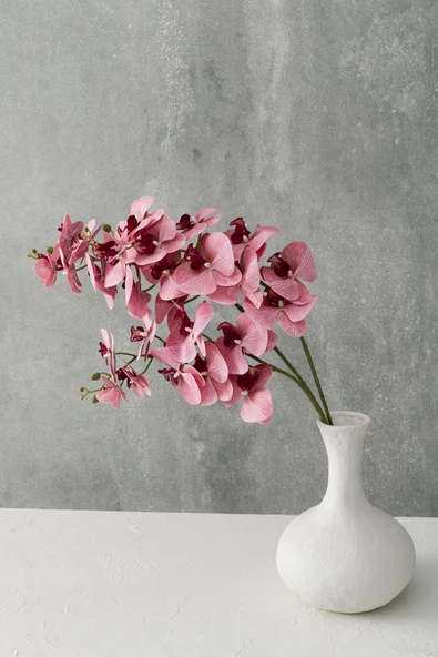 Güleç Yapay Çiçek Yapay Islak Orkide Çiçeği Pembe Tek Dal - Resim 2