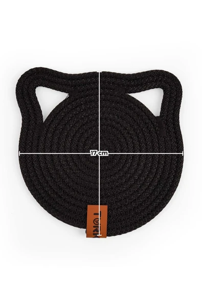 Küçük Boy Yuvarlak Jüt Kedi Köpek Mama Paspası, Hasır Evcil Hayvan Matı, Çok Amaçlı Altlık 17*17 cm - 12