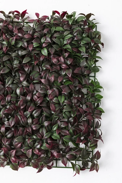 Güleç Yapay Çiçek Yapay Duvar Paneli Uv Korumalı Limon Dalı Bordo Yeşil 50*50 - Resim 3