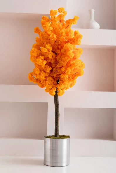 Güleç Yapay Çiçek Yapay Bahar Dalı Ağacı Turuncu 200 cm 72 Dal - 2