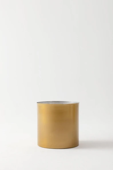 Güleç Yapay Çiçek Metal Gold Saksı 35*35*35