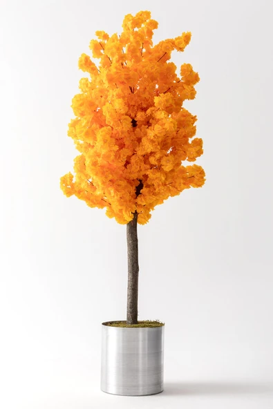 Güleç Yapay Çiçek Yapay Bahar Dalı Ağacı Turuncu 200 cm 72 Dal