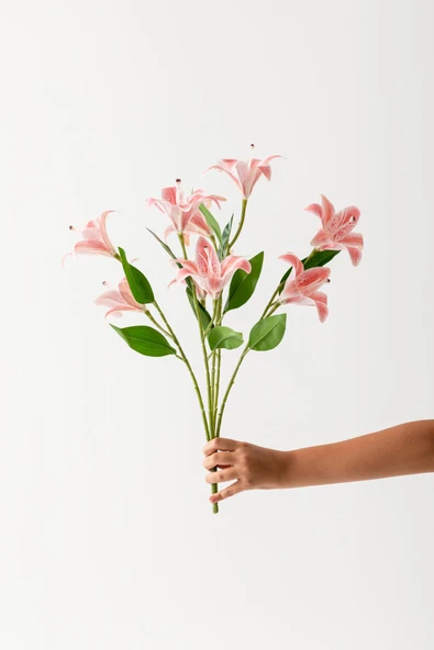 Güleç Yapay Çiçek Yapay Islak Kazabılanka Çiçeği Pembe 9 Dal ürün görseli 1