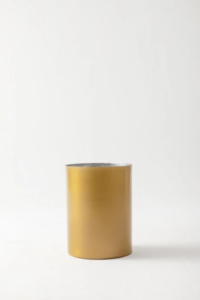 Güleç Yapay Çiçek Metal Saksı Gold 30*40