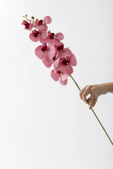 Güleç Yapay Çiçek Yapay Islak Orkide Çiçeği Pembe Tek Dal - Resim 3