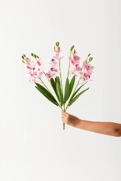 Güleç Yapay Çiçek Yapay Islak Orkide Çiçeği Pembe 5 Dal ürün görseli